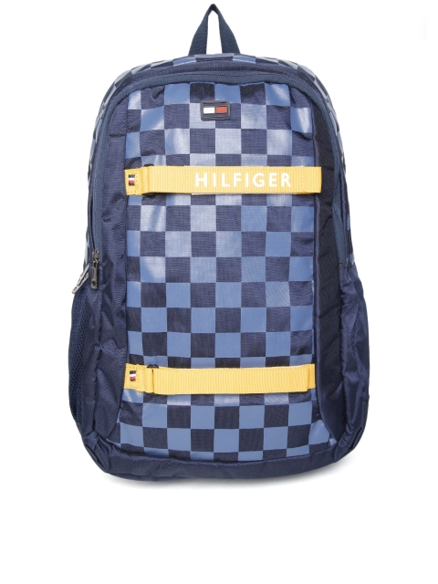 

Tommy Hilfiger Unisex Navy Blue Checked Laptop Backpack