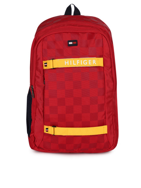 

Tommy Hilfiger Unisex Red Checked Laptop Backpack