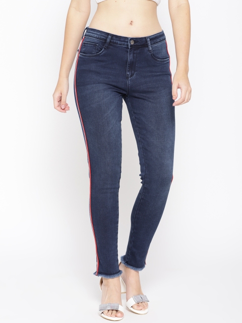 

Kraus Jeans Women K4014 Navy Blue Skinny Fit High-Rise Clean Look Jeans