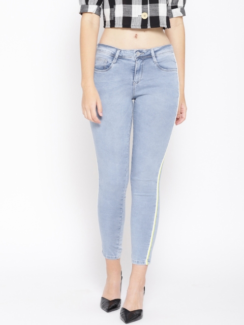 

Kraus Jeans Women K4068 Blue Regular Fit Mid-Rise Clean Look Stretchable Cropped Jeans