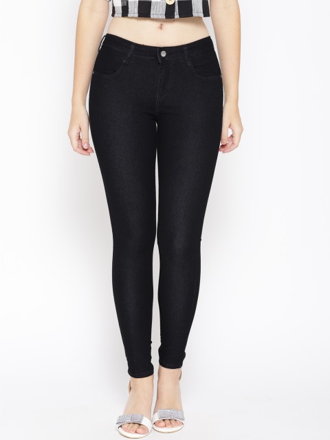 

Kraus Jeans Women K4068 Black Super Skinny Fit Mid-Rise Clean Look Stretchable Jeans