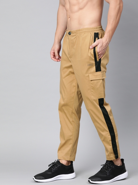 

HRX by Hrithik Roshan Men Khaki Slim Fit Solid Cargos