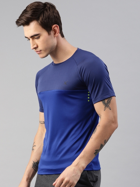 

HRX by Hrithik Roshan Men Blue Solid Rapid Dry Lightweight Regular Fit Running T-shirt