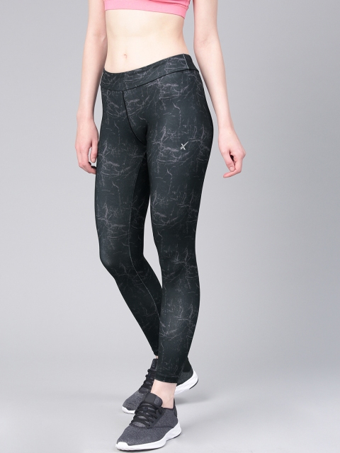 

HRX by Hrithik Roshan Women Black Printed Rapid Dry Regular Fit Yoga Tights