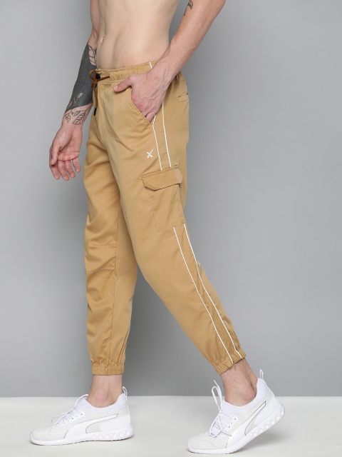 

HRX by Hrithik Roshan Men Khaki Slim Fit Solid Lifestyle Cargos