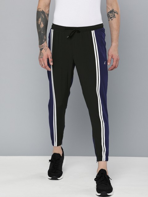 

HRX by Hrithik Roshan Men Navy Blue & Black Slim Tapered Fit Joggers