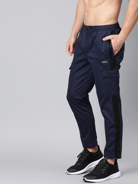 

HRX by Hrithik Roshan Men Navy Blue Slim Fit Solid Cargos