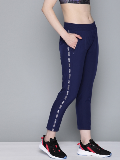 

HRX by Hrithik Roshan Women Navy Blue Solid Slim Fit Training Track Pants