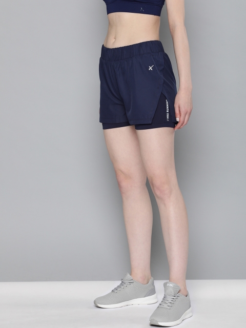 

HRX by Hrithik Roshan Women Navy Blue Solid Regular Fit Running Shorts