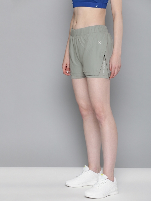 

HRX by Hrithik Roshan Women Green Solid Regular Fit Running Shorts