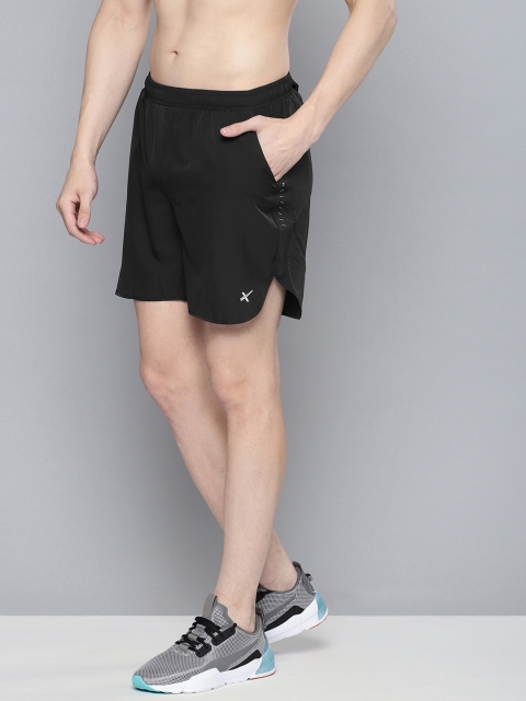 

HRX by Hrithik Roshan Men Black Solid Rapid-Dry Running Regular Fit Sports Shorts