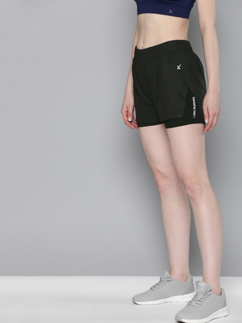 

HRX by Hrithik Roshan Women Black Solid Regular Fit Running Shorts