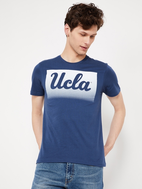 

UCLA Men Blue Printed Round Neck T-shirt