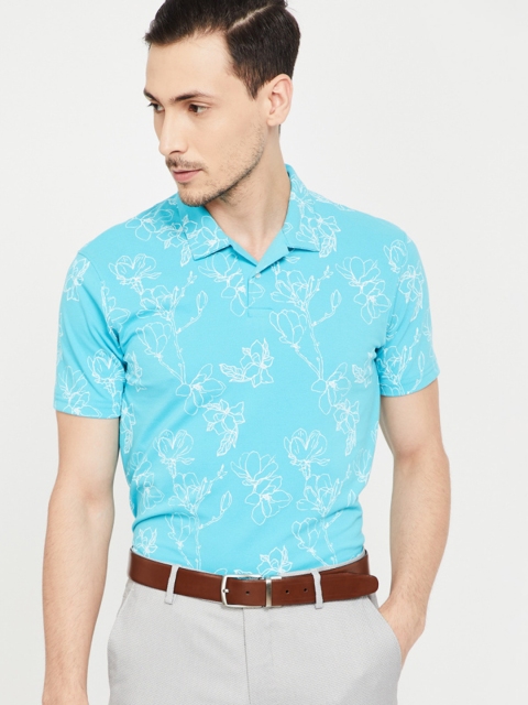

CODE by Lifestyle Men Blue Printed Polo Collar T-shirt