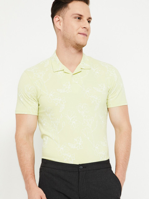 

CODE by Lifestyle Men Green Printed Polo Collar T-shirt