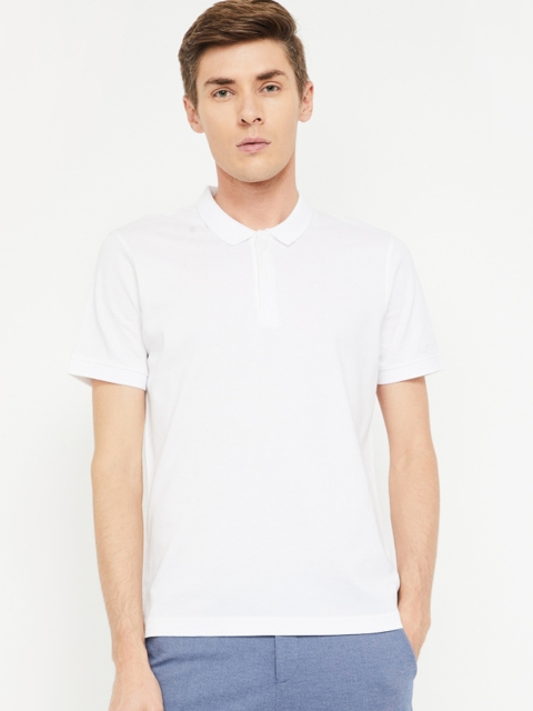 

CODE by Lifestyle Men White Solid Polo Collar T-shirt