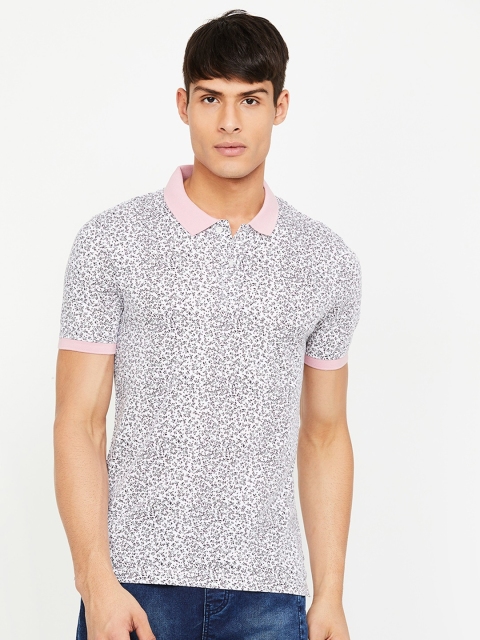 

CODE by Lifestyle Men Pink Printed Polo Collar T-shirt