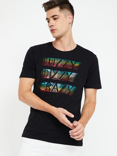 

Fame Forever by Lifestyle Men Black Printed Round Neck T-shirt