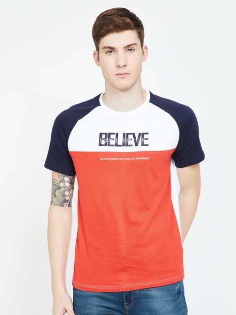 

Fame Forever by Lifestyle Men Red Colourblocked Round Neck T-shirt