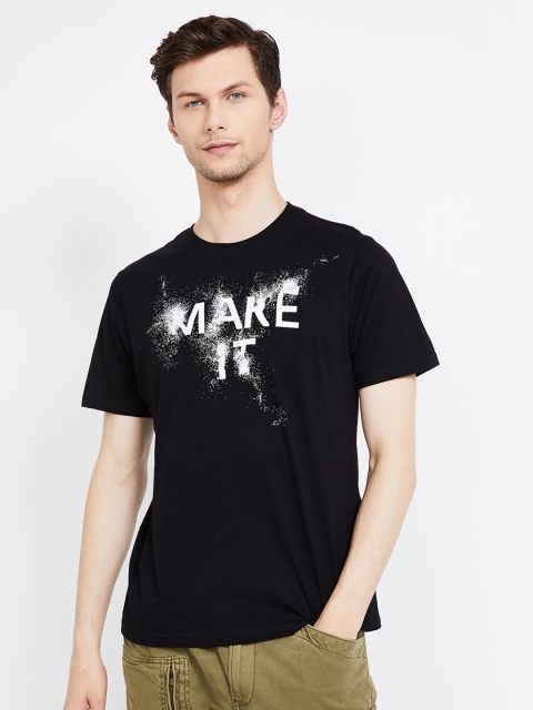 

Fame Forever by Lifestyle Men Black Printed Round Neck T-shirt