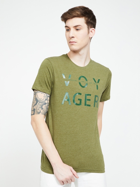 

Fame Forever by Lifestyle Men Green Printed Round Neck T-shirt