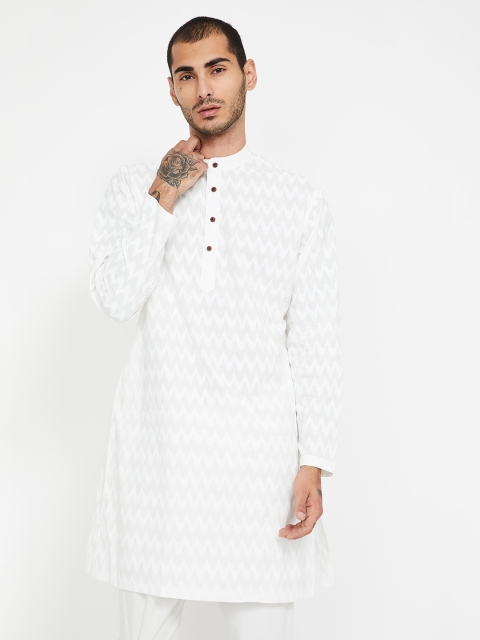 

Melange by Lifestyle Men White Printed A-Line Kurta