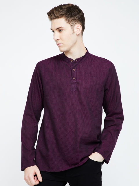 

Melange by Lifestyle Men Purple Printed Straight Kurta