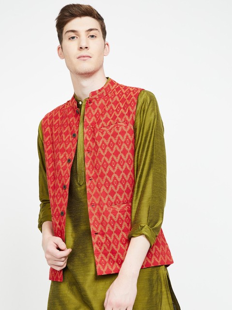 

Melange by Lifestyle Men Red Printed Jacket