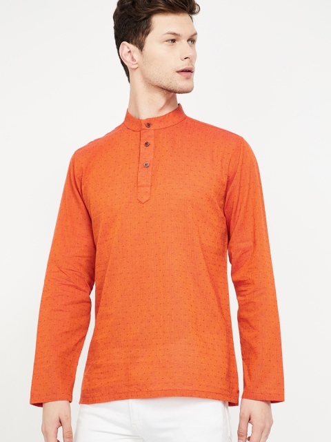 

Melange by Lifestyle Men Orange & Red Printed Straight Kurta