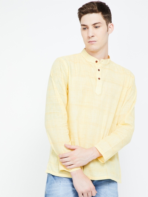 

Melange by Lifestyle Men Yellow Solid Straight Kurta