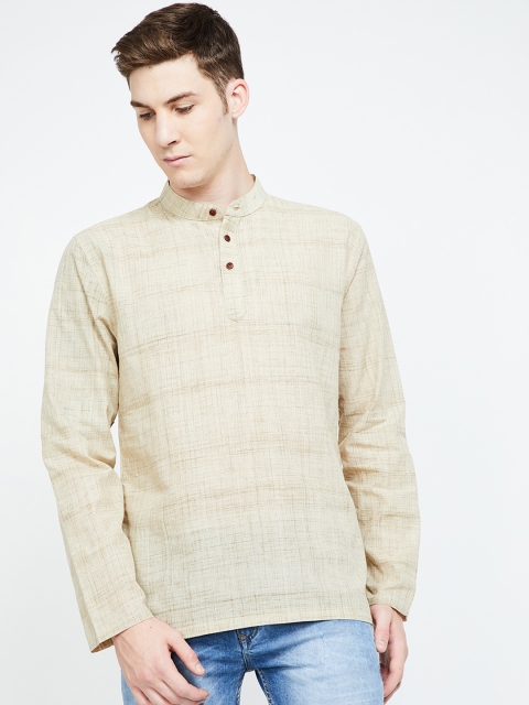 

Melange by Lifestyle Men Beige Solid Straight Kurta