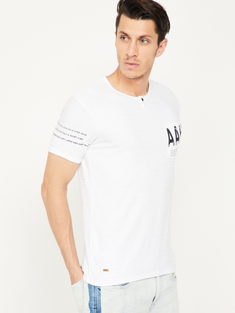 

Forca by Lifestyle Men White Round Neck T-shirt
