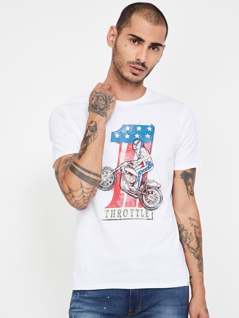 

Forca by Lifestyle Men White Printed Round Neck T-shirt