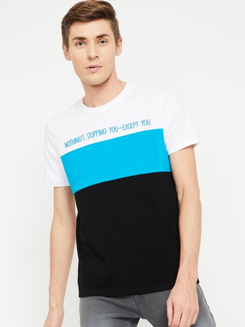 

Forca by Lifestyle Men Black Colourblocked Round Neck T-shirt