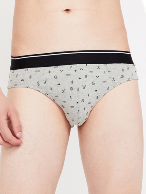 

Fame Forever by Lifestyle Men Grey-Melange Printed Briefs 8903742044702