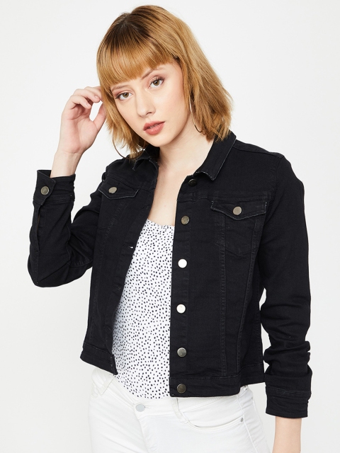 

Ginger by Lifestyle Women Black Solid Jacket
