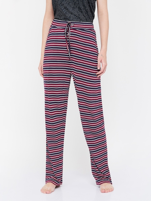 

Ginger by Lifestyle Women Red & Navy Blue Striped Pyjamas 8903742130795