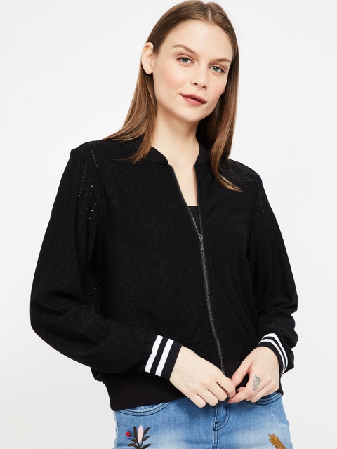 

Ginger by Lifestyle Women Black Self Design Jacket