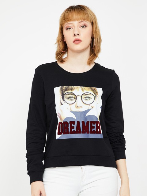 

Ginger by Lifestyle Women Black Printed Sweatshirt