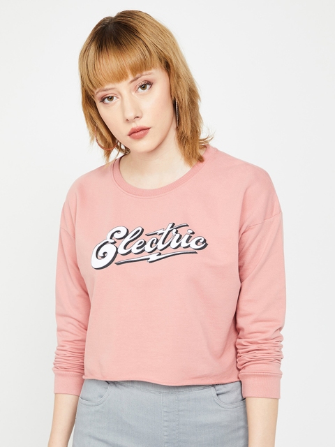 

Ginger by Lifestyle Women Pink Printed Sweatshirt