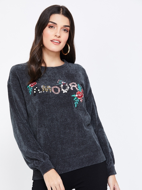 

Ginger by Lifestyle Women Black Solid Sweater