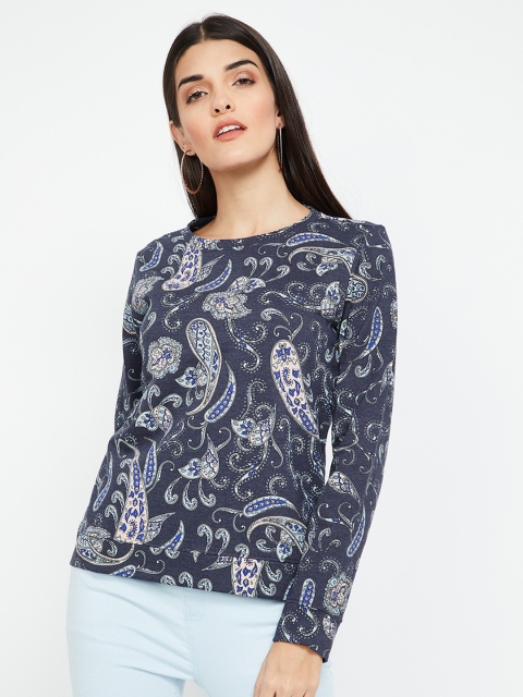 

Ginger by Lifestyle Women Blue Printed Sweatshirt