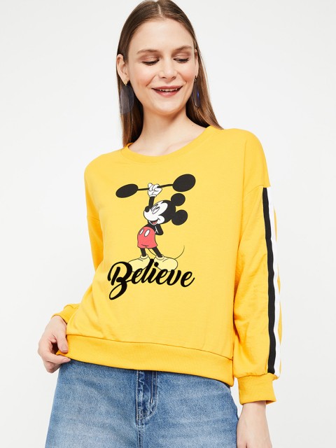 

Ginger by Lifestyle Women Yellow Printed Sweatshirt