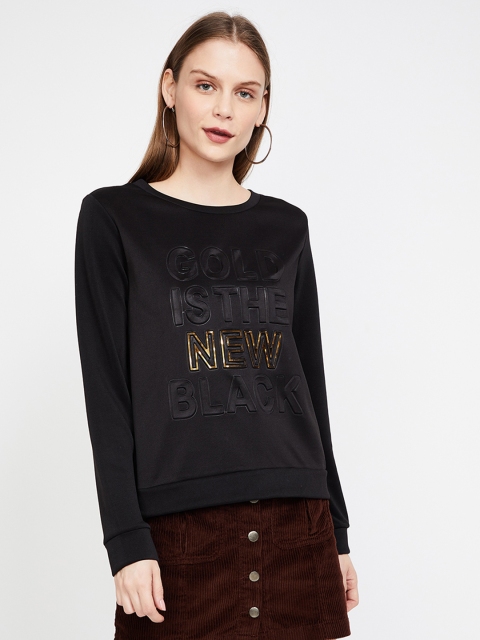 

Ginger by Lifestyle Women Black Printed Sweatshirt