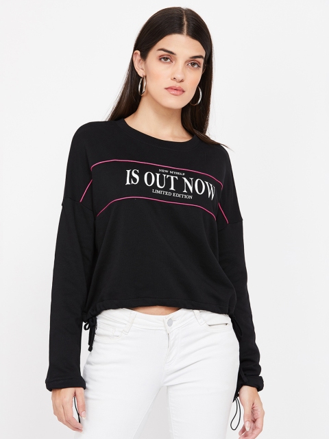 

Ginger by Lifestyle Women Black Printed Sweatshirt