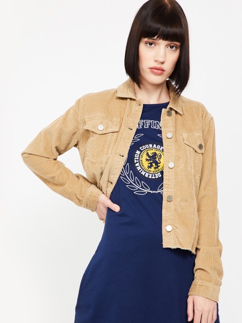 

Ginger by Lifestyle Women Brown Solid Tailored Jacket
