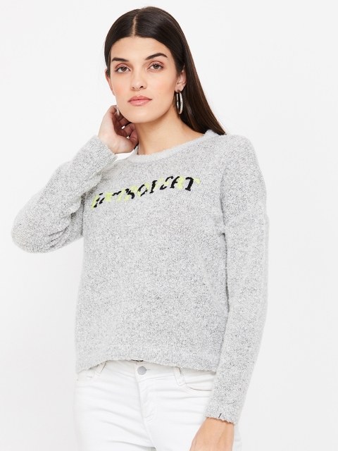 

Ginger by Lifestyle Women Grey Printed Sweatshirt