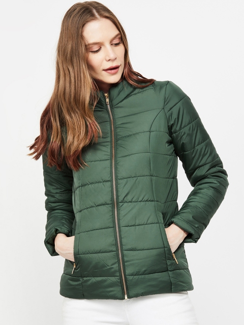 

Ginger by Lifestyle Women Green Solid Jacket