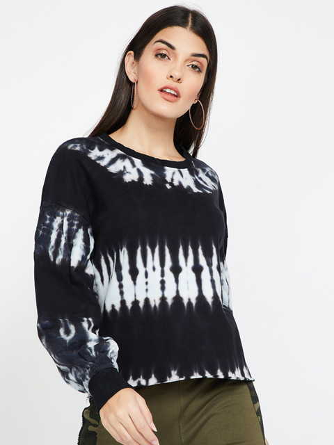 

Ginger by Lifestyle Women Black & Grey Printed Sweatshirt