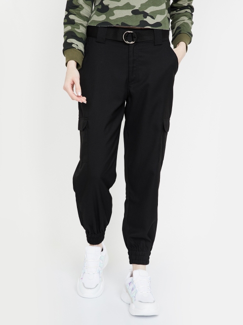 

Ginger by Lifestyle Women Black Regular Fit Solid Joggers